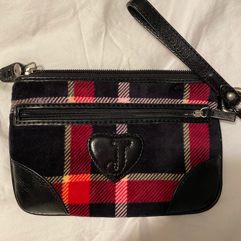 Juicy Couture Wristlet - Plaid Velour.
